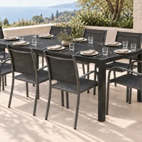 Lauko stalas 205×90 cm + 8 kėdės