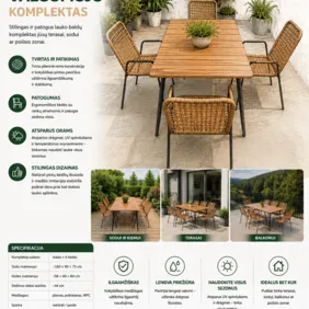 Stalo ir 4 kėdžių komplektas