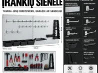2 dalių sieninė įrankių lentyną
