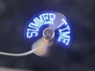 USB ventiliatorius su LED užrašais