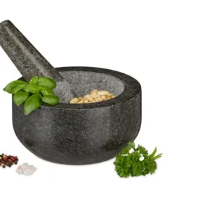 Relaxdays granitinė grūstuvė su piestele Ø16 cm