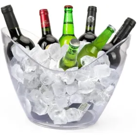 Relaxdays skaidrus ledo kibiras gėrimams, 8 l