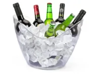 Relaxdays skaidrus ledo kibiras gėrimams, 8 l