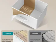 Nauja komoda medžiaginiais stalčiais
