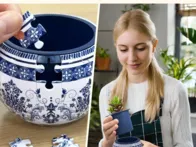 3D puzzle - dėlionė vazonas dekoratyvinis puzlė 80