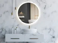 Naujas 60cm vonios veidrodis su LED - apvalus