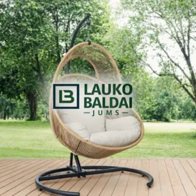  Pakabinamas šviesus krėslas