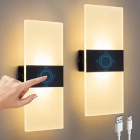 2vnt touch sieninės lempos - pakraunamos - naujos
