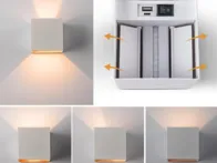 2vnt RGB LED lempos su baterija - naujos su pultu
