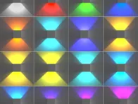 2vnt RGB LED lempos su baterija - naujos su pultu