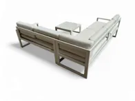 Baltas aliuminis lauko kampas su stalu 104343