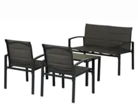 Pilkas metalinis lauko baldų komplektas 100460