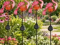 4 saulės LED šviestuvai „Star Trading Flamingo“