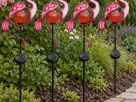 4 saulės LED šviestuvai „Star Trading Flamingo“