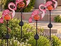 4 saulės LED šviestuvai „Star Trading Flamingo“