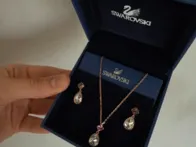 Origianlus Swarovski komplektas. Auskarai ir kaklo