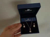 Origianlus Swarovski komplektas. Auskarai ir kaklo