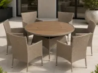 Stalas Ø150 cm ir 6 „Asta“ kėdės
