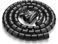 Kabelių tvarkyklė „Spiralė“, juoda, 10 vnt.