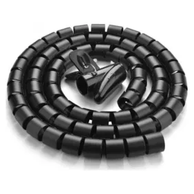 Kabelių tvarkyklė „Spiralė“, juoda, 10 vnt.