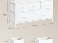 Nauja komoda medžiaginiais stalčiais