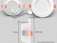 5 vnt. įleidžiamų LED šviestuvų rinkinys (5W, 3000