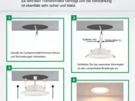 5 vnt. įleidžiamų LED šviestuvų rinkinys (5W, 3000