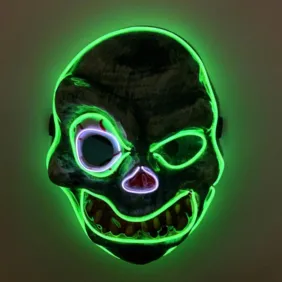 LED šviečianti Helovino  kaukė - zombis - nauja