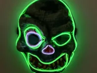 LED šviečianti Helovino kaukė - zombis - nauja