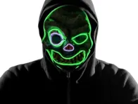 LED šviečianti Helovino kaukė - zombis - nauja