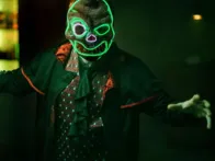 LED šviečianti Helovino kaukė - zombis - nauja