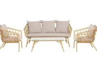 Lauko baldai: sofa, 2 foteliai, staliukas 100246